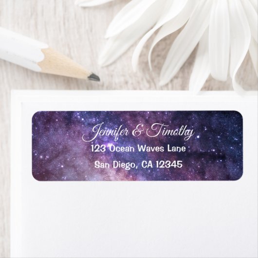 Étiquette Galaxy Mariage Univers céleste étoile nuit (En situation)