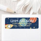 Étiquette Galaxy Outer Space Adresse de retour de l'enfant (En situation)