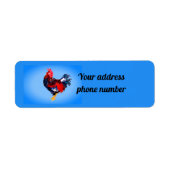 Étiquette gallinacé mâle, mini-portefeuille coq (Devant)