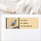 Étiquette Gambrel's Quail Painting Original Bird Art (En situation)