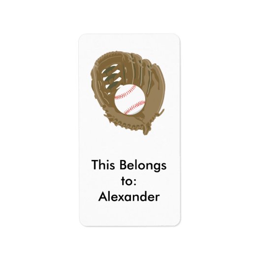 Étiquette gant de baseball et gant (Devant)