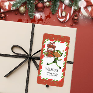 Étiquette Garçon Elf Fantaisiste Noël Adresse Personnalisée