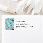 Étiquette Garçons Roues Bleues Rétro Scooters Voitures Wagon (En situation)