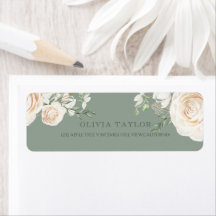 Garden Roses Floral Sage Green Wedding