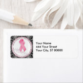 Étiquette garder espoir vivant rose ruban cancer du sein (En situation)