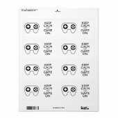 Étiquette GARDEZ LE CALME ET LE JEU EN MARCHE - Pavé de jeu (Feuille entière)