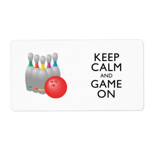 Étiquette GARDEZ LE CALME ET LE JEU SUR - Bowling