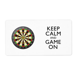 Étiquette GARDEZ LE CALME ET LE JEU SUR - Cible de flechette