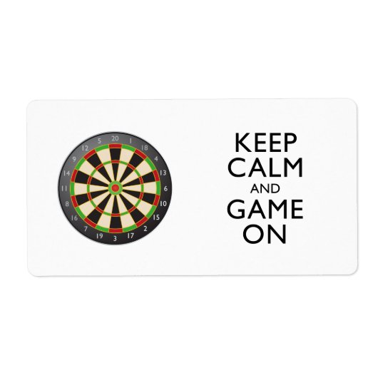 Étiquette GARDEZ LE CALME ET LE JEU SUR - Cible de flechette (Devant)