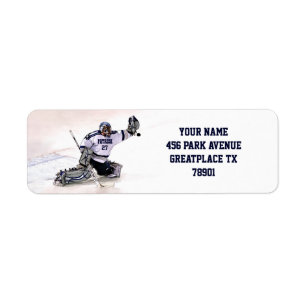Étiquette Gardien de but de hockey sur glace avec votre