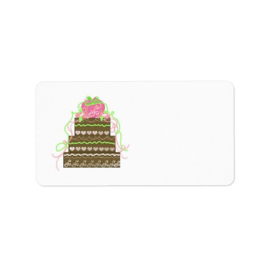 Étiquette Gâteau de Mariage Élégant (Devant)