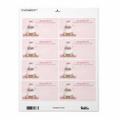 Étiquette Gâteau Mariage rose Aquarelle (Feuille entière)