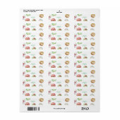 Étiquette Gâteaux de Noël aquarelle beignets (Feuille entière)
