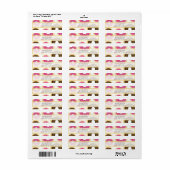 Étiquette Gâteaux Donuts Rose & Marron avec Décorations Mode (Feuille entière)