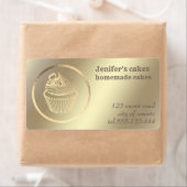 Étiquette Gâteaux et friandises maison en feuille d'or (En situation)