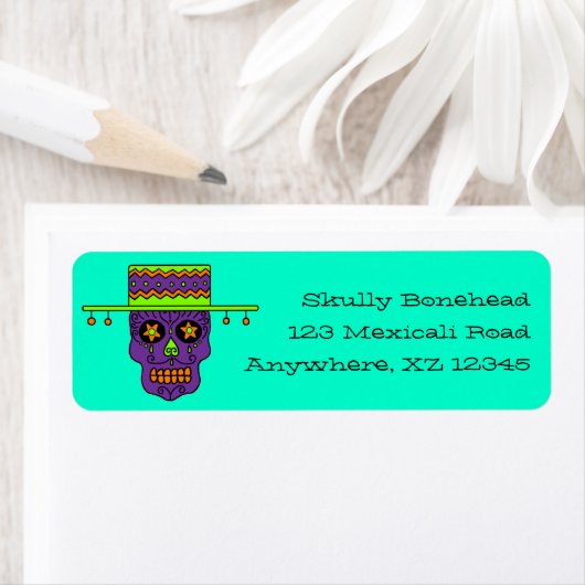 Étiquette Gaucho Sugar Crâne (En situation)