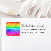 Étiquette Gay pride Aquarelle Arc-en-ciel Adresse de retour (En situation)