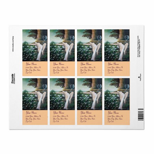 ÉTIQUETTE GEA, MYRTLE ET EAU (Feuille entière)