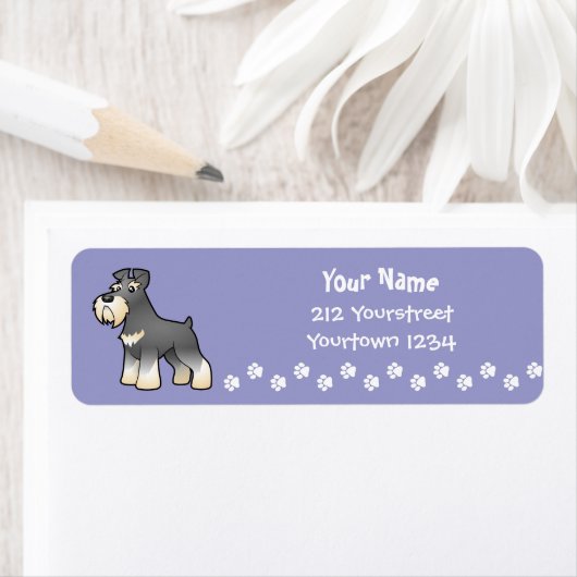 Étiquette Géant de dessin animé/Schnauzer standard/miniature (En situation)