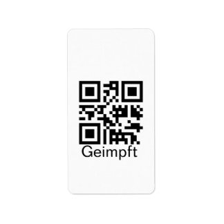 Étiquette Geimpft mit QR-Code