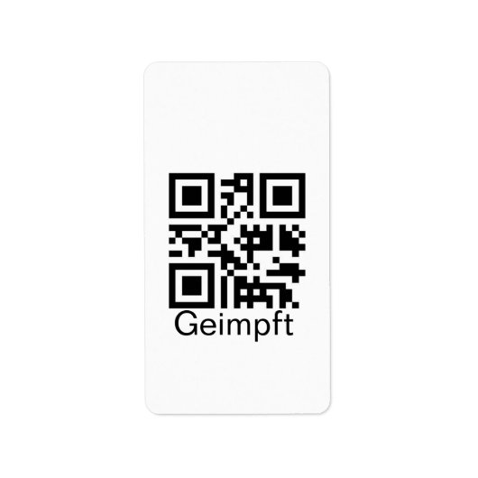 Étiquette Geimpft mit QR-Code (Devant)