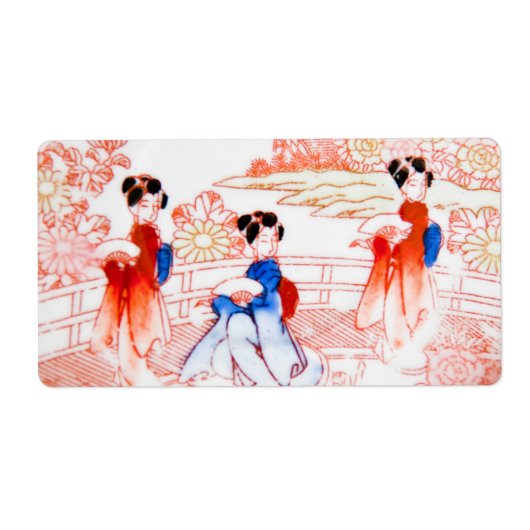 Étiquette Geishas dans le jardin (Devant)