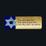 Étiquette Gem décoré Star de David<br><div class="desc">Gems and sparklies filling in the shape of the Star of David make this a very special venft for yourself or friends and family this Hanukkah.</div>