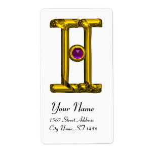 Étiquette GEMINI ZODIAC ANNIVERSAIRE JEWEL Purple Alexandrit