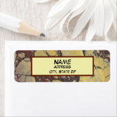 Étiquette Gemstone Jaune Rouge Agate Photo Marbre Abstrait (En situation)