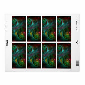 Étiquette Genèse Nova Abstrait Art Fractal (Feuille entière)