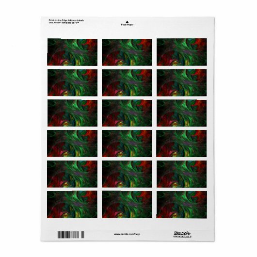 Étiquette Genesis Green Art Abstrait (Feuille entière)