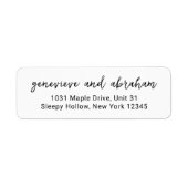 Étiquette Genevieve Mariage moderne noir et blanc (Devant)