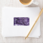 Étiquette Géode Améthyste - Pierre de cristal violet (En situation)