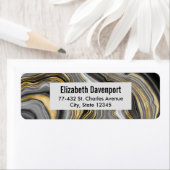 Étiquette Géode minéral moderne Gold & Grey Agate (En situation)