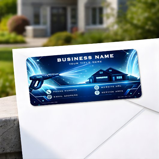 Étiquette Geometric Residential Pressure Washing Glow