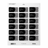 Étiquette Géométrie noir et blanc (Feuille entière)