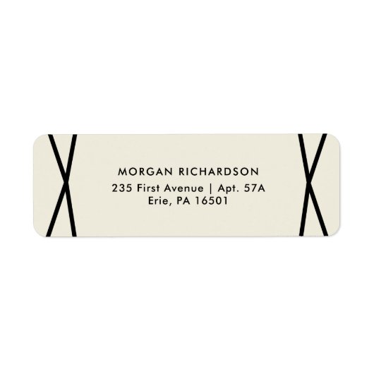 Étiquette Géométrie noire sur Ecru (Devant)