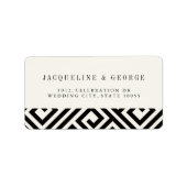 Étiquette Géométrique Clé grecque classique Adresse Mariage  (Devant)