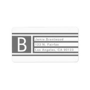 Étiquette Géométrique moderne Adresse de retour gris