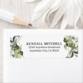 Étiquette Géométrique Verdure Or moderne Mariage succulent (En situation)