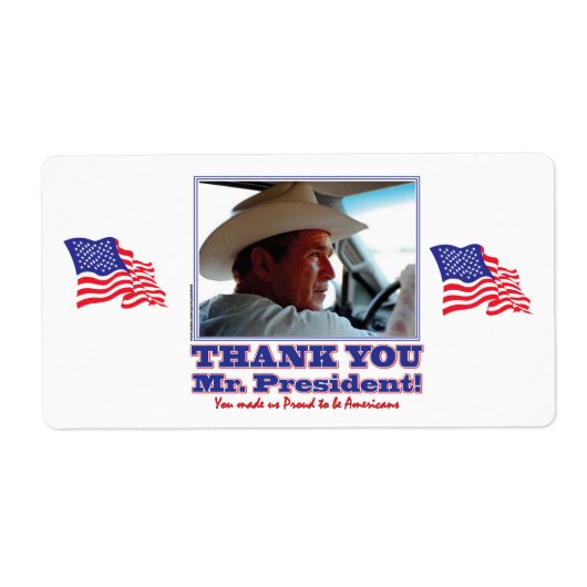 Étiquette George Bush/Merci ! (Devant)
