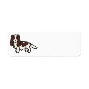 Étiquette gerbe anglais spaniel foie et dessin animé blanc