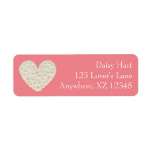 Étiquette Gerber Daisy Heart personnalisable