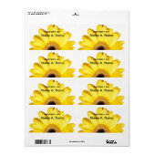 Étiquette Gerber Jaune Daisy Fermer la photo (Feuille entière)
