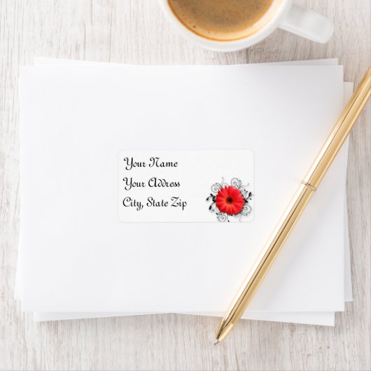 Étiquette Gerbera Daisy Thème (En situation)