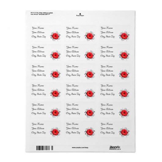 Étiquette Gerbera Daisy Thème (Feuille entière)