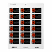 Étiquette Gérbera orange avec défilement noir et blanc (Feuille entière)