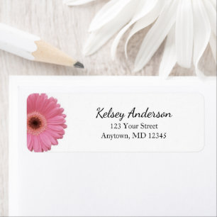 Étiquette Gerbera Rose Daisy Adresse de retour florale per