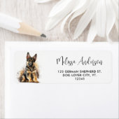 Étiquette German Shepherd Chien Cute Puppy Adresse de retour (En situation)