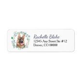 Étiquette German Shepherd Dog Wreath Return Address (Devant)